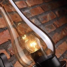 Retro Rustikk Nordisk Glass Vegglampe Soverom Nattbord Vegglampe Vintage Industriell Vegglampe