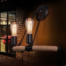 Halvsirkelformet Vegglampe Av Hamptau, Smal Balkongtrappelampe