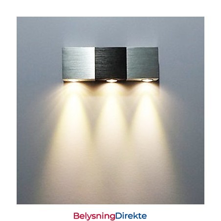 Moderne Vegglampe Med Spredningslys, Rektangulært Aluminiumshus