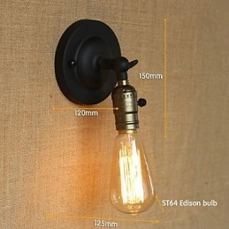 Edison-Lyspære, Midtgang, Retro, Minimalistisk, Nattbord, Kafé, Terrasse, Kanal, Mini Vegglampe