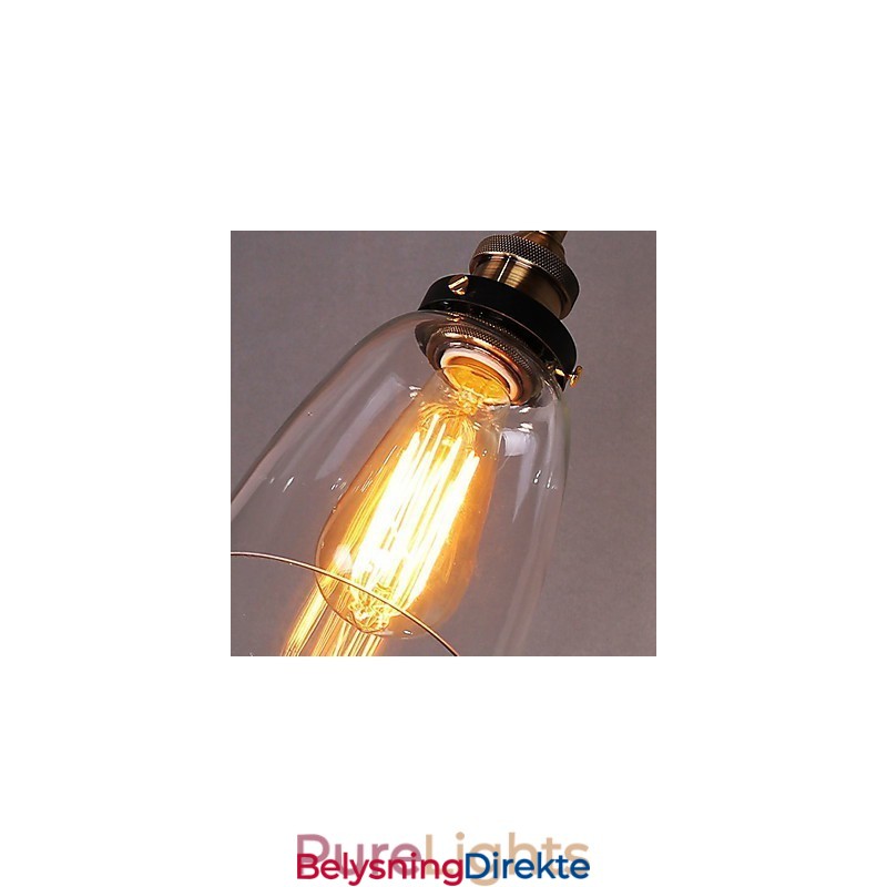 Industriell Edison Simplicity Glassvegglampe I Metall, Veggmontert Lampe Til Spisestue, Arbeidsrom, Kontor, Gang