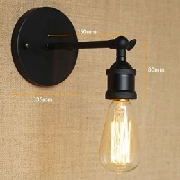 Amerikansk Restaurant, Bar, Kafé, Nattbord, Minimalistisk, Svart, Smijernsvegglampe