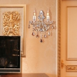 Elegant Krystallvegglampe Med 2 Lys