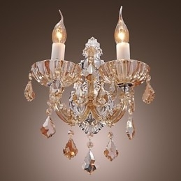 Elegant Krystallvegglampe Med 2 Lys