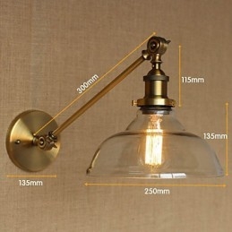 Jern, Glass, Bronse, Messing, Arm, Stil, Retro, Kreativ, Amerikansk, Landlig, Hall, Soverom, Vegglampe