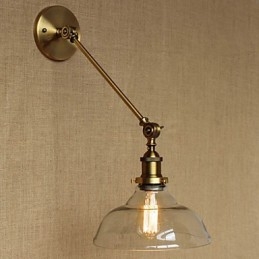 Jern, Glass, Bronse, Messing, Arm, Stil, Retro, Kreativ, Amerikansk, Landlig, Hall, Soverom, Vegglampe