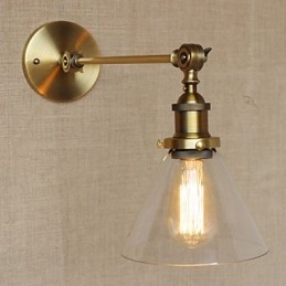 Jern, Glass, Bronse, Messing, Arm, Stil, Retro, Kreativ, Amerikansk, Landlig, Hall, Soverom, Vegglampe