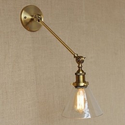 Jern, Glass, Bronse, Messing, Arm, Stil, Retro, Kreativ, Amerikansk, Landlig, Hall, Soverom, Vegglampe