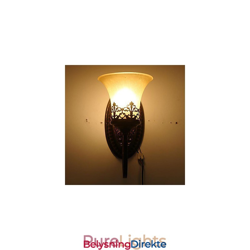 Europeisk Type Restaurering Av Gamle Metoder Smijerns Soveromsvegglampe I Glass