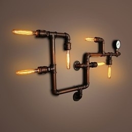Vegglampe Vegglampe 6 Lys Bronsefinish Industriell Stil Rustikk Hytte Metall