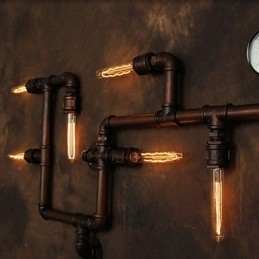 Vegglampe Vegglampe 6 Lys Bronsefinish Industriell Stil Rustikk Hytte Metall
