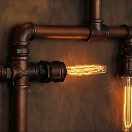 Vegglampe Vegglampe 6 Lys Bronsefinish Industriell Stil Rustikk Hytte Metall