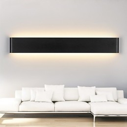 Moderne Vegglampe Innendørs Svart Hvit 72 Cm