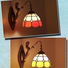 Europeisk Type Restaurerende Gamle Skikker Vegglampe Kreative Middelhavsglasslamper