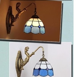 Europeisk Type Restaurerende Gamle Skikker Vegglampe Kreative Middelhavsglasslamper