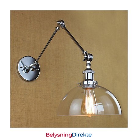 Teleskopisk Retro Vegglampe I Krom I Glass