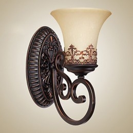 Vintage Vegglamper 1 Lys Med Harpiksglassskjerm Soverom Stue Ganglamper