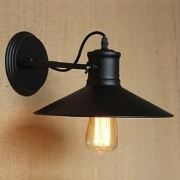 Retro Moderne Kreativ Industriell Vind Svart Maling Butikk Lager Bar Kafé Hotell Jern Vegglampe