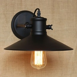 Retro Moderne Kreativ Industriell Vind Svart Maling Butikk Lager Bar Kafé Hotell Jern Vegglampe