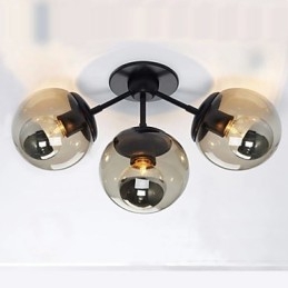 Vegglampe Glasskule 3 Lys Utendørs Innendørs Vegglampe Rustikk Hytte Metall
