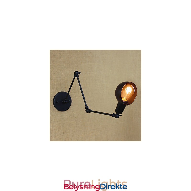 Personlighet Langarm Justerbar Vinkelstang Tre Retro Stue Lamper Belysning Dekorativ Vegglampe