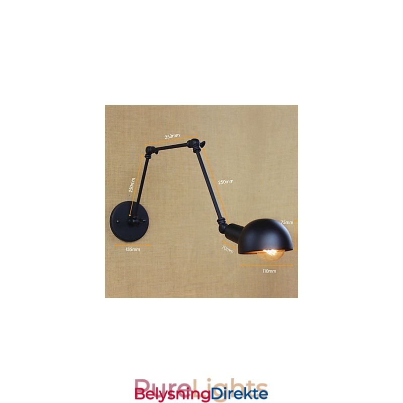 Personlighet Langarm Justerbar Vinkelstang Tre Retro Stue Lamper Belysning Dekorativ Vegglampe
