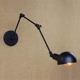 Personlighet Langarm Justerbar Vinkelstang Tre Retro Stue Lamper Belysning Dekorativ Vegglampe