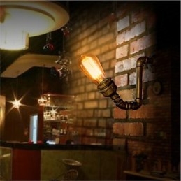 Amerikansk Landsbyloft Industriell Edison-Stil Vintage Vegglampe Retro Vannrørslampe Vegglampe