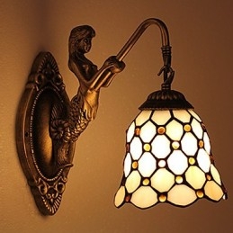 Europeisk Kontraktsfestet Landlig Kreativ Smijernsvegglampe Glasslamper