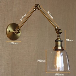 Retro Vintage Rack Soverom Nattbord Eksklusiv Hotellobby Dekorert Antikk Bronse Vegglampe