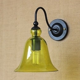 Amerikansk Landlig Minimalistisk Blå Glass Dekorativ Vegglampe Stue Gang