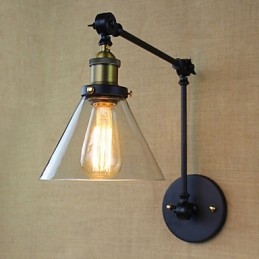 Middelhavslandsby Retro Pastoral Glass Dekorativ Vegglampe Klesbutikk Restaurant Kaffe