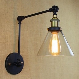 Middelhavslandsby Retro Pastoral Glass Dekorativ Vegglampe Klesbutikk Restaurant Kaffe