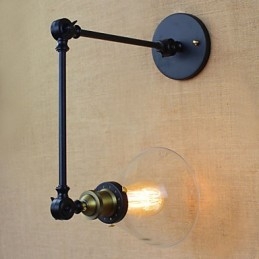 Middelhavslandsby Retro Pastoral Glass Dekorativ Vegglampe Klesbutikk Restaurant Kaffe