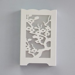 Hvit Plum Flower-Vegglampe Med Utskårne Mønstre Eller Design På Treverkslamper