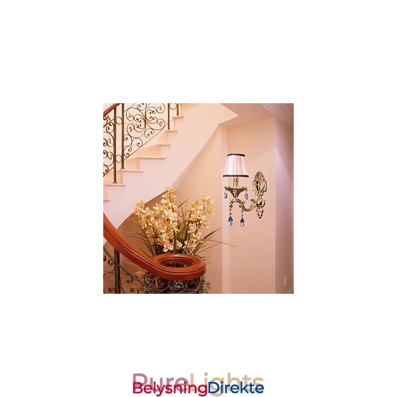 Elegant Krystallvegglampe I Rosa