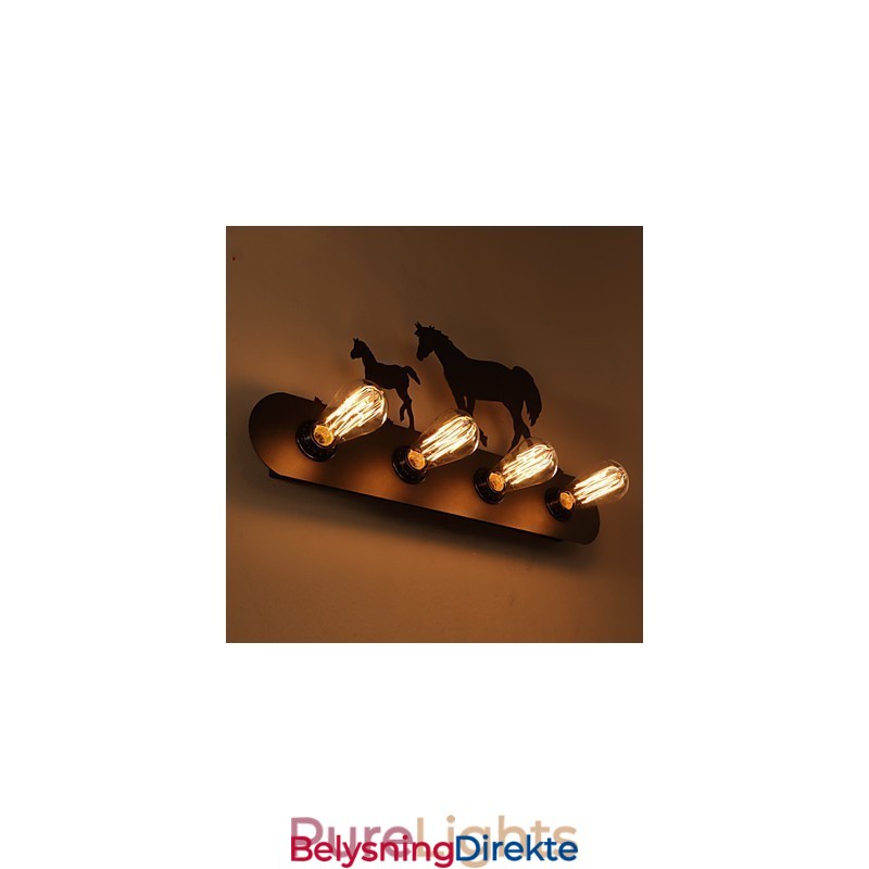 Amerikansk Landsby Pastoral Loftsstil Soveromsgang Jern Retro Villhest Vegglampe Gratis Frakt
