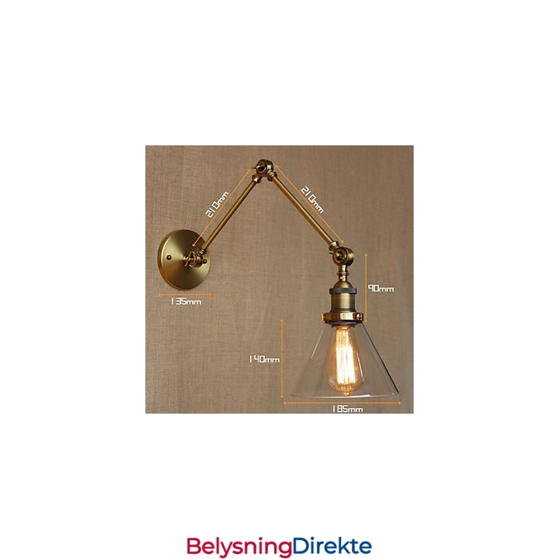 Industriell Stil Retro Vintage Butikker Soverom Moderne Kirkesal Dekorert Bronse Vegglampe