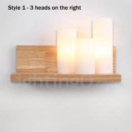 Mini-Stil Vegglampe Med Glassskjermer Moderne, Moderne Tre- Og Bambusvegglampe