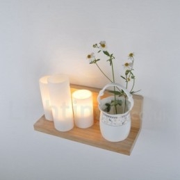 Mini-Stil Vegglampe Med Glassskjermer Moderne, Moderne Tre- Og Bambusvegglampe