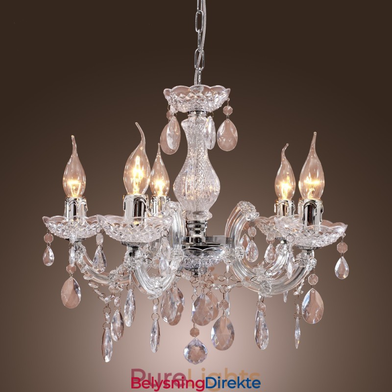 Upligh Krom Taklampe Stearinlys Akryl Armatur Lysekrone Anheng