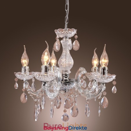 Upligh Krom Taklampe Stearinlys Akryl Armatur Lysekrone Anheng
