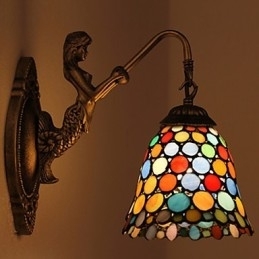 Europeisk Kontraktsfestet Landlig Kreativ Smijernsvegglampe Glasslamper