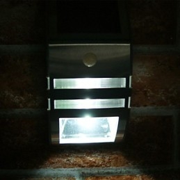 Solcelledrevet Hvit Vegglampe Med Pir-Bevegelsessensor