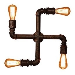 Retro Barvegglampe I Jern, Mini-Stil, Rustikk Hyttemetall