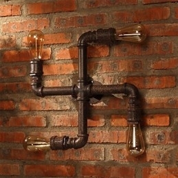 Retro Barvegglampe I Jern, Mini-Stil, Rustikk Hyttemetall