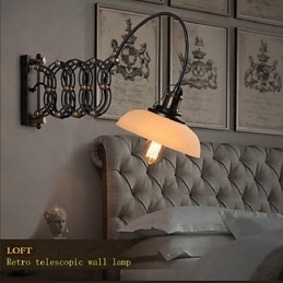 Vintage Industriell Amerikansk Landlig Restaurant Soverom Arbeidsrom Kreativ Trappegang Lampe Teleskopiske Jern Vegglamper
