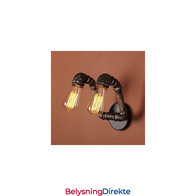 Mini-Vegglampe I Rustikt Metall I Hyttestil