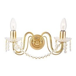 Gyllen Krystallvegglampe Med 2 Lys