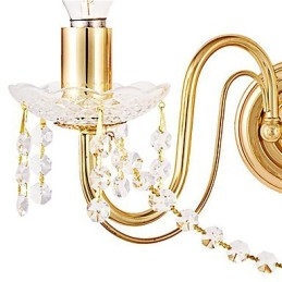 Gyllen Krystallvegglampe Med 2 Lys